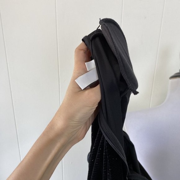 & OTHER STORIES Long Sleeve Velvet Midi Black Dress Bodycon Gold Sparkles Sz. 2 - Picture 16 of 16